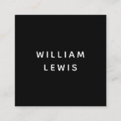 Moderner Minimalistischer QR-Code für Schwarze Soc Quadratische Visitenkarte (Vorderseite)