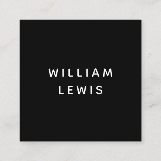 Moderner Minimalistischer QR-Code für Schwarze Soc Quadratische Visitenkarte (Vorderseite)