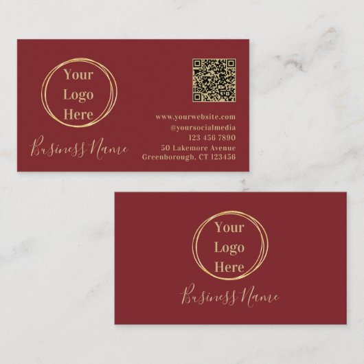 Moderner Minimalistischer QR-Code für Terracotta Visitenkarte (Vorne/Hinten)