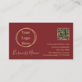 Moderner Minimalistischer QR-Code für Terracotta Visitenkarte