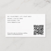 Moderner Minimalistischer QR-Code für Unternehmen Visitenkarte (Rückseite)