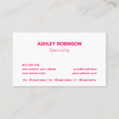 Moderner Minimalistischer QR-Code heiß rosa berufl Visitenkarte (Rückseite)