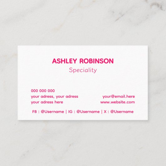 Moderner Minimalistischer QR-Code heiß rosa berufl Visitenkarte (Rückseite)