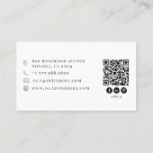 Moderner minimalistischer QR-Code-Innenarchitekt Visitenkarte (Rückseite)
