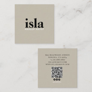 Moderner minimalistischer QR-Code-Makeup-Artist Quadratische Visitenkarte