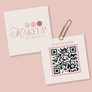 Moderner Minimalistischer QR-Code-Makeup-Artist Quadratische Visitenkarte