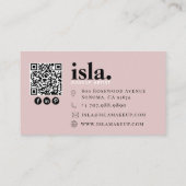 Moderner minimalistischer QR-Code-Makeup-Artist Visitenkarte (Rückseite)