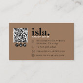 Moderner minimalistischer QR-Code-Makeup-Artist Visitenkarte (Rückseite)