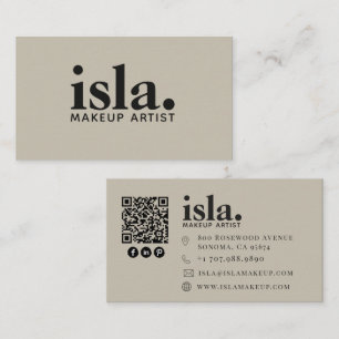 Moderner minimalistischer QR-Code-Makeup-Artist Visitenkarte