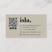 Moderner minimalistischer QR-Code-Makeup-Artist Visitenkarte (Rückseite)
