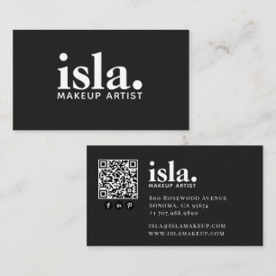Moderner minimalistischer QR-Code-Makeup-Artist Visitenkarte