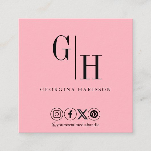 Moderner Minimalistischer QR-Code Pastellfarben Ro Quadratische Visitenkarte (Vorderseite)