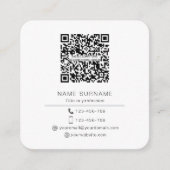 Moderner Minimalistischer QR-Code Personal Square Quadratische Visitenkarte (Vorderseite)