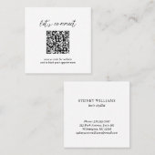 Moderner Minimalistischer QR-Code Quadratische Visitenkarte (Vorne/Hinten)