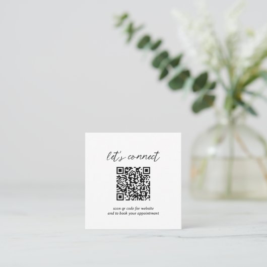Moderner Minimalistischer QR-Code Quadratische Visitenkarte (Stehend Vorderseite)