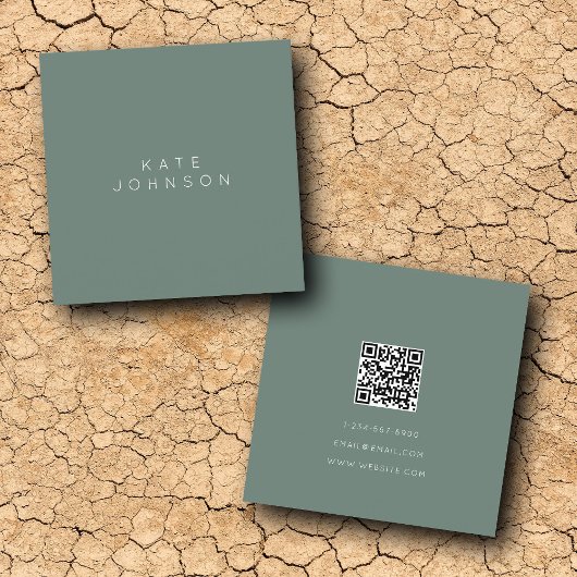 Moderner Minimalistischer QR-Code Quadratische Visitenkarte