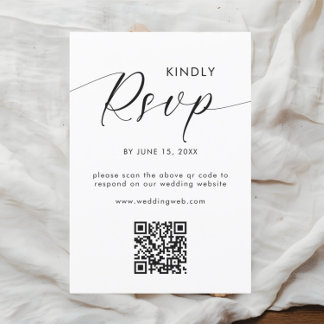 Moderner Minimalistischer QR-Code RSVP Karte