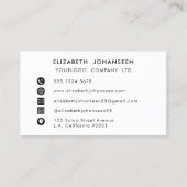 Moderner Minimalistischer QR-Code Schwarz/Weiß Visitenkarte (Rückseite)