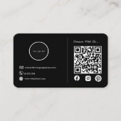Moderner Minimalistischer QR Code Social Media Dar Visitenkarte (Vorderseite)