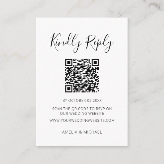 Moderner Minimalistischer QR-Code-UAWG Begleitkarte (Vorderseite)