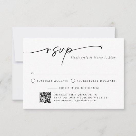 Moderner Minimalistischer QR-Code-UAWG Einladung (Vorderseite)