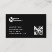 Moderner Minimalistischer QR-Code und -Logo Visitenkarte (Rückseite)