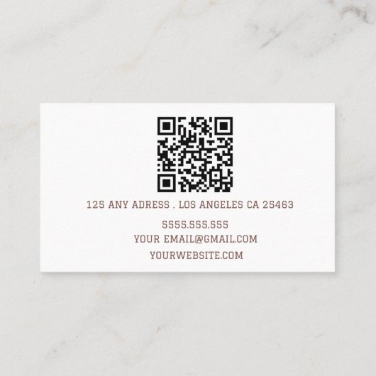 Moderner Minimalistischer QR-Code Visitenkarte (Rückseite)