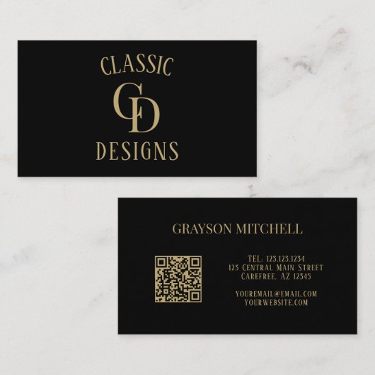 Moderner Minimalistischer QR-Code Visitenkarte (Vorne/Hinten)