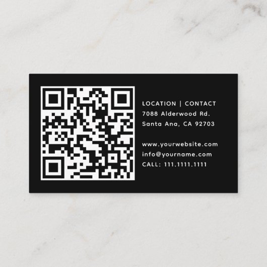 Moderner Minimalistischer QR-Code Visitenkarte (Rückseite)