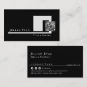 Moderner Minimalistischer QR-Code Visitenkarte (Vorne/Hinten)