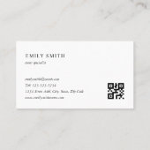 Moderner Minimalistischer QR-Code Visitenkarte (Rückseite)