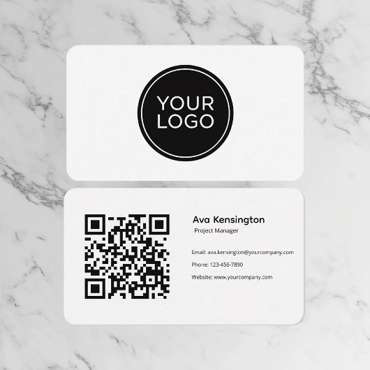 Moderner minimalistischer QR-Code Visitenkarte
