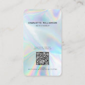 Moderner Minimalistischer QR-Kodex Friseursalon Terminkarte (Rückseite)