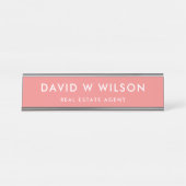 Moderner Minimalistischer Real Anwesen Agent Schreibtischnamensplakette (Vorderseite )