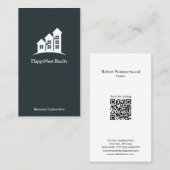 Moderner Minimalistischer Real Anwesen QR Code Visitenkarte (Vorne/Hinten)