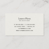 Moderner Minimalistischer Realtor Black Gerahmt Si Visitenkarte (Rückseite)