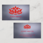 Moderner Minimalistischer Red Lotus Yoga Instructo Visitenkarte (Vorne/Hinten)