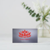 Moderner Minimalistischer Red Lotus Yoga Instructo Visitenkarte (Stehend Vorderseite)
