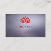 Moderner Minimalistischer Red Lotus Yoga Instructo Visitenkarte (Rückseite)