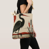 Moderner minimalistischer Reiher am See Tasche (Von Nahem)