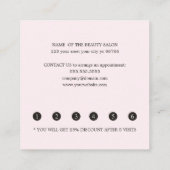 Moderner Minimalistischer Rose Schönheitssalon Treuekarte (Rückseite)