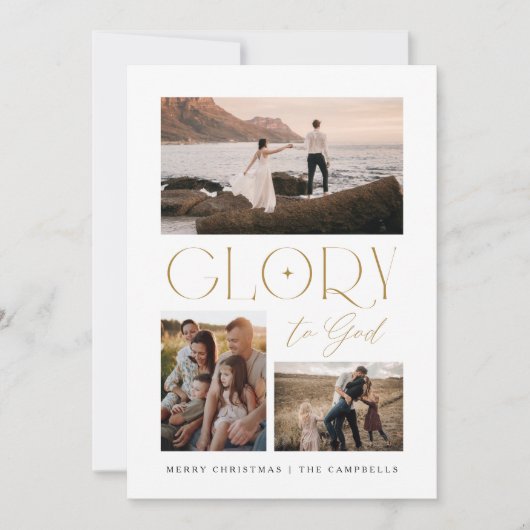 Moderner Minimalistischer Ruhm zu Gott Weihnachten (Vorderseite)