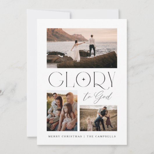 Moderner Minimalistischer Ruhm zu Gott Weihnachten (Vorderseite)