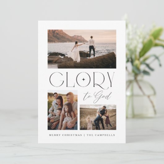 Moderner Minimalistischer Ruhm zu Gott Weihnachten (Stehend Vorderseite)
