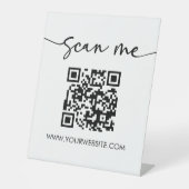 Moderner Minimalistischer Scan Me QR-Code Sockelschild (Vorderseite)