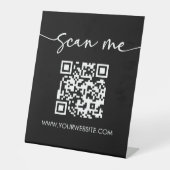 Moderner Minimalistischer Scan Me QR-Code Sockelschild (Vorderseite)