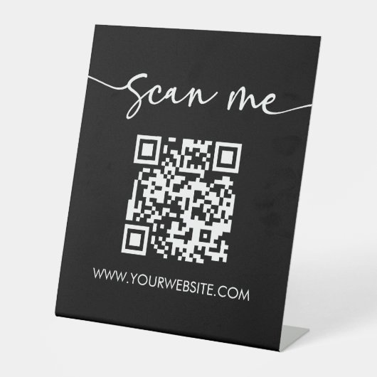 Moderner Minimalistischer Scan Me QR-Code Sockelschild (Vorderseite)