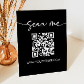 Moderner Minimalistischer Scan Me QR-Code Sockelschild