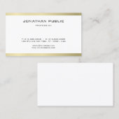 Moderner Minimalistischer Schlichter Gold Look Tre Visitenkarte (Vorne/Hinten)