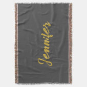 Moderner Minimalistischer Schlichter Kalligraphien Decke (Vorderseite Vertikal)